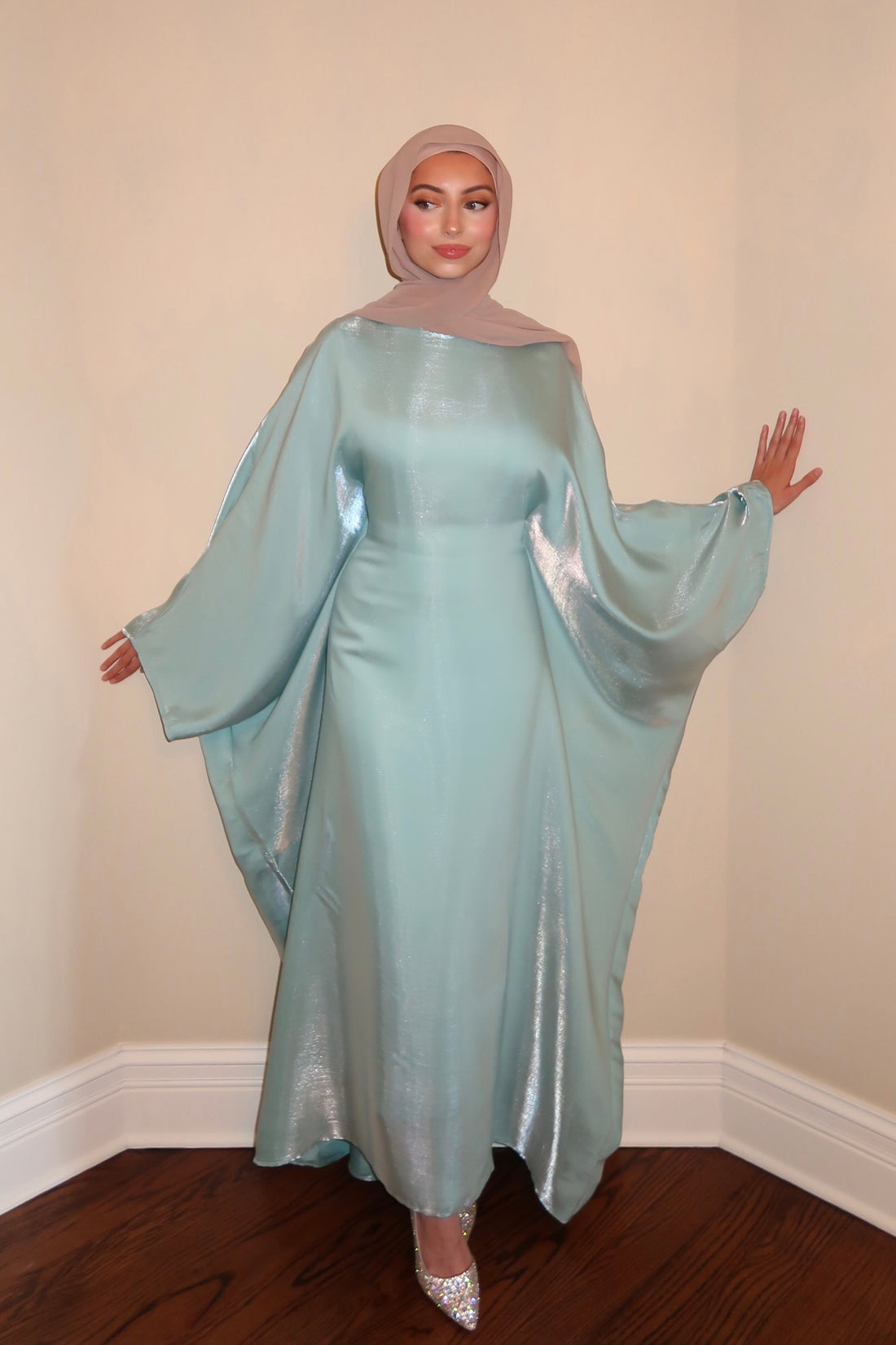TURQUOISE BUTTERFLY KAFTAN