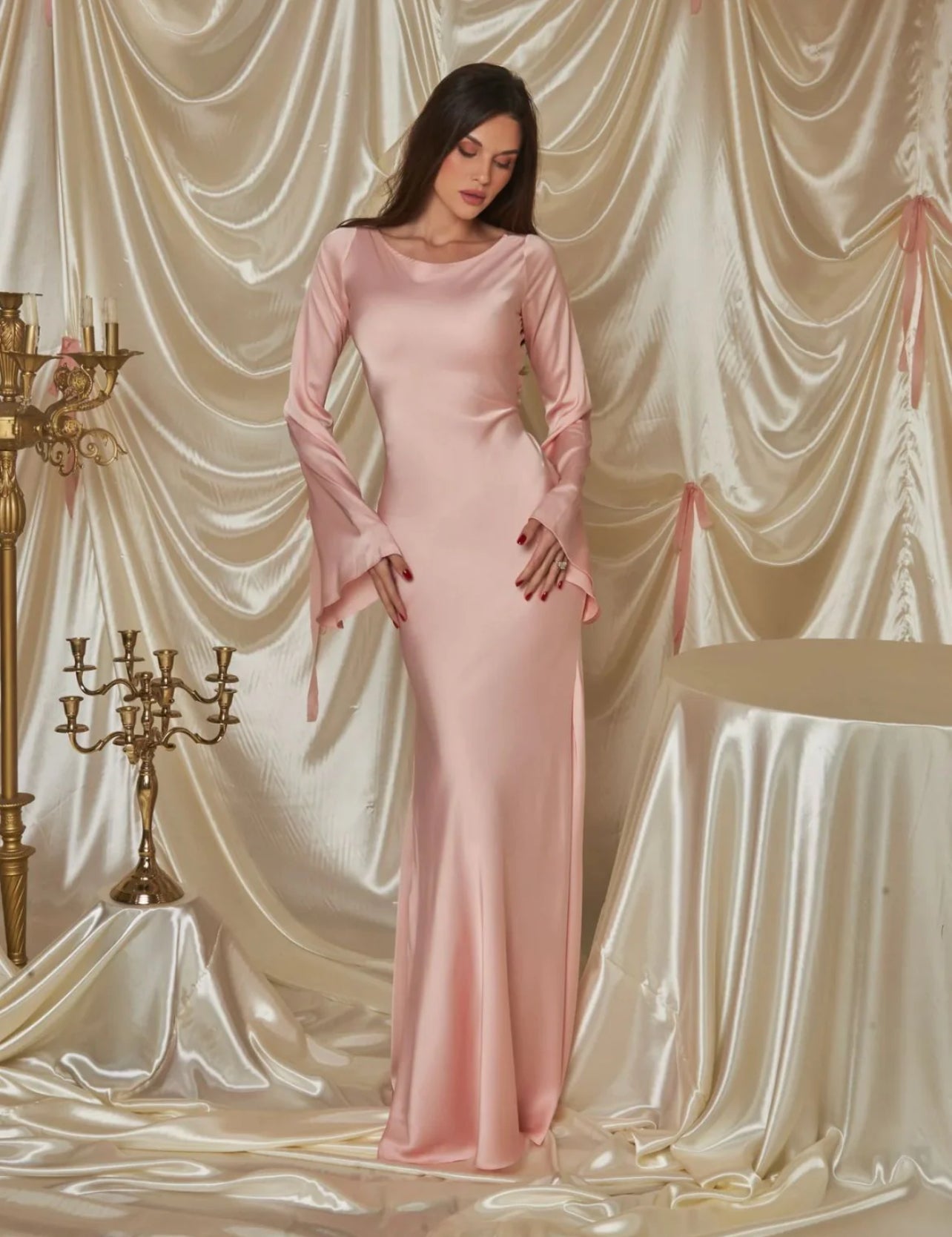 silk bodycon dress Blush silk dress