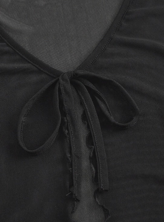 Sleeve Mesh Outwear Top