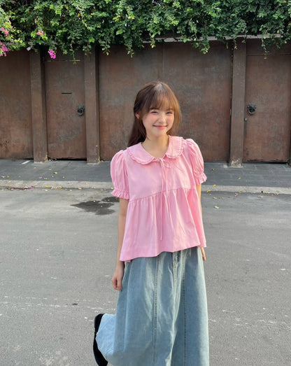 Bubble blush top