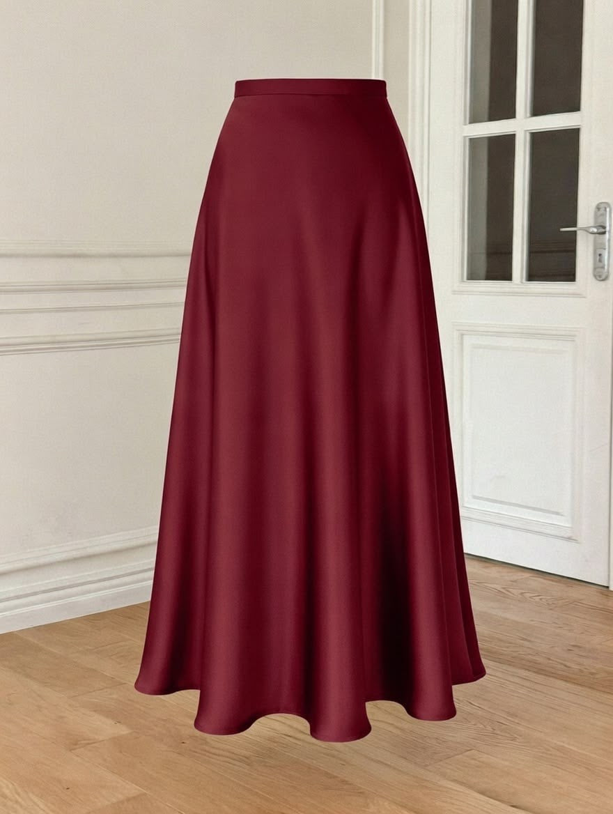 Maroon Umbrella Skirt