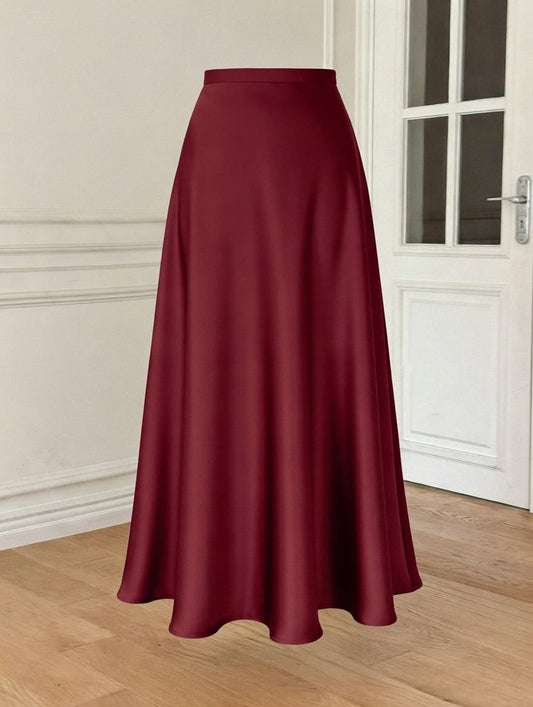 Maroon Umbrella Skirt