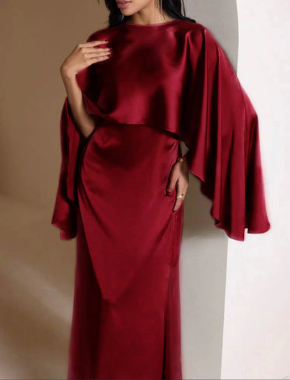 Silk cape dress