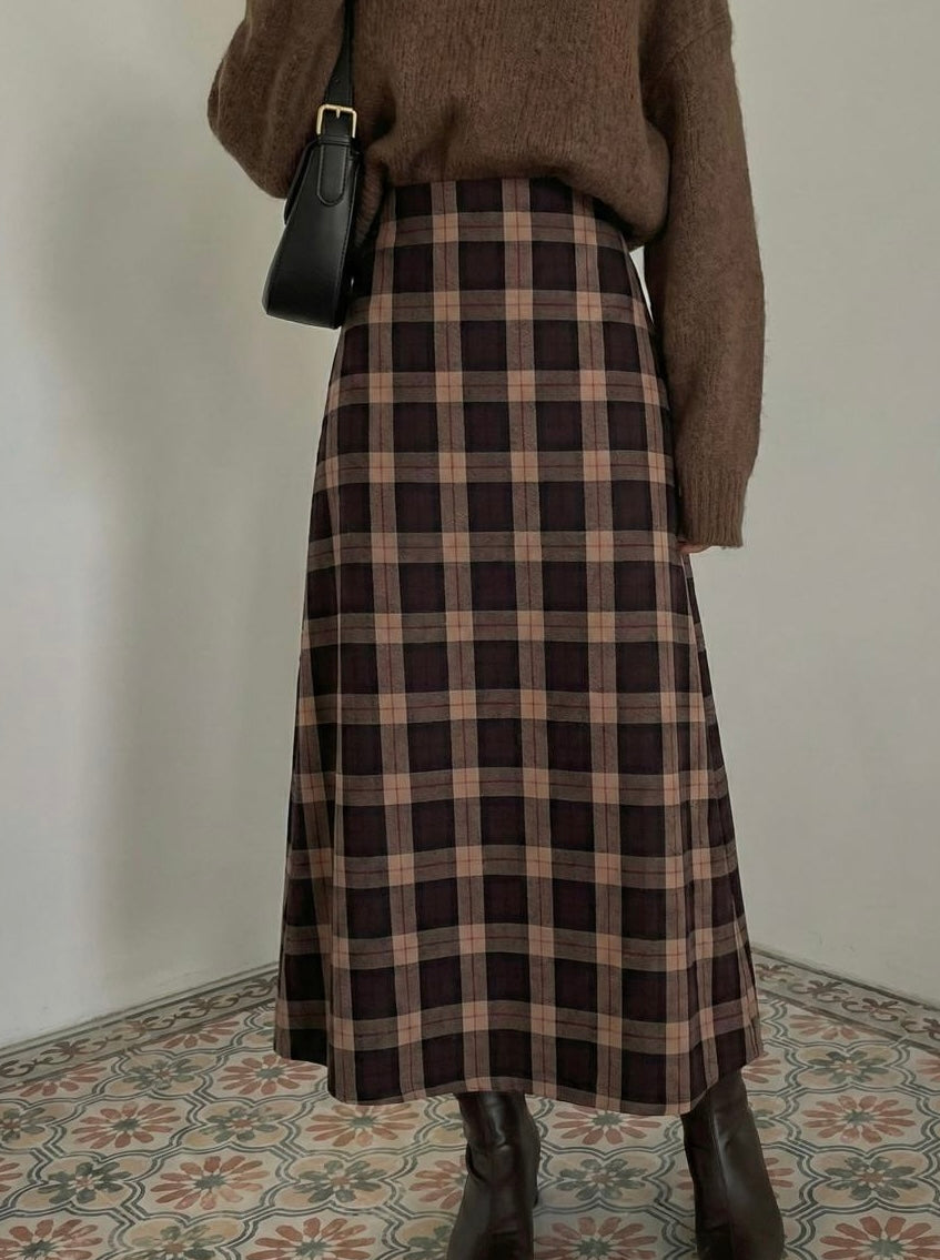 Brown Plaid skirt