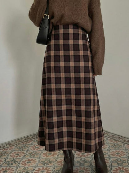 Brown Plaid skirt