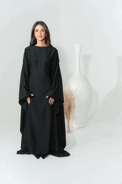 Black silk kaftan