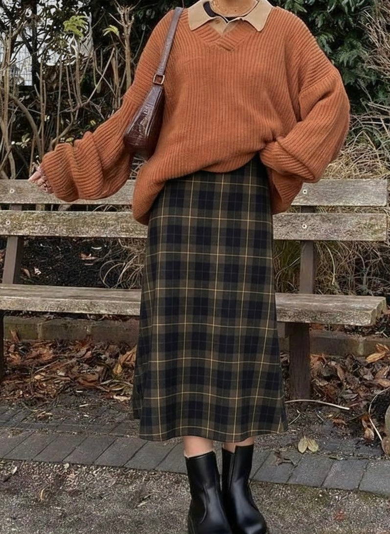 Forest Plaid Skirt
