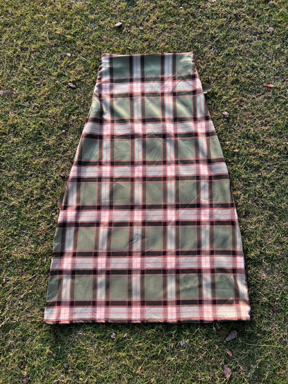 Olive Plaid Skirt