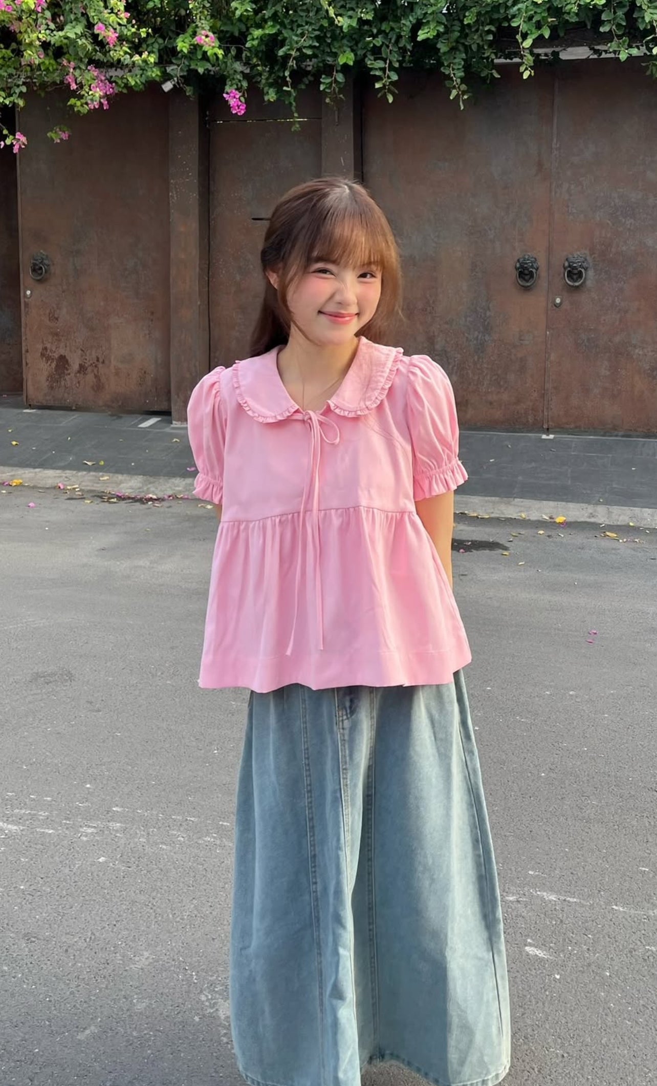 Bubble blush top
