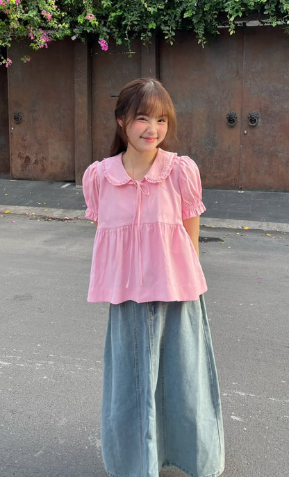 Bubble blush top