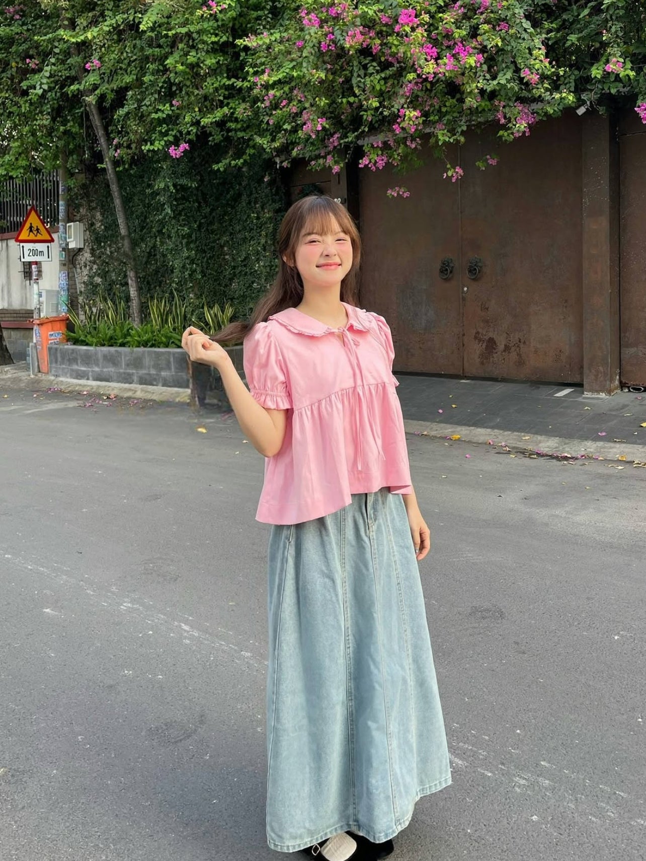 Bubble blush top