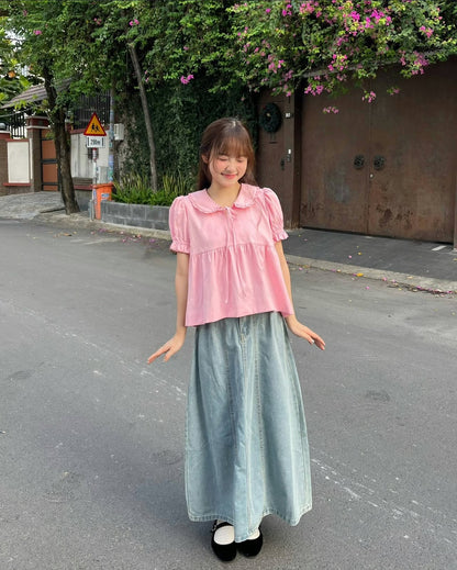 Bubble blush top
