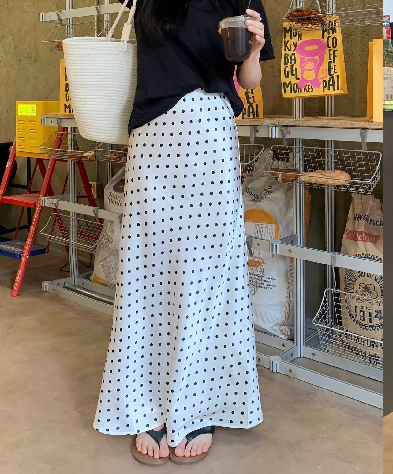 Polka Silk Skirt