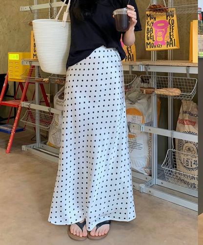 Polka Silk Skirt