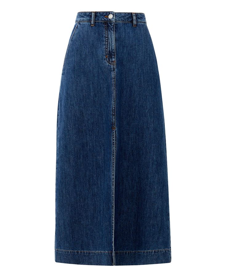 denim midi skirt