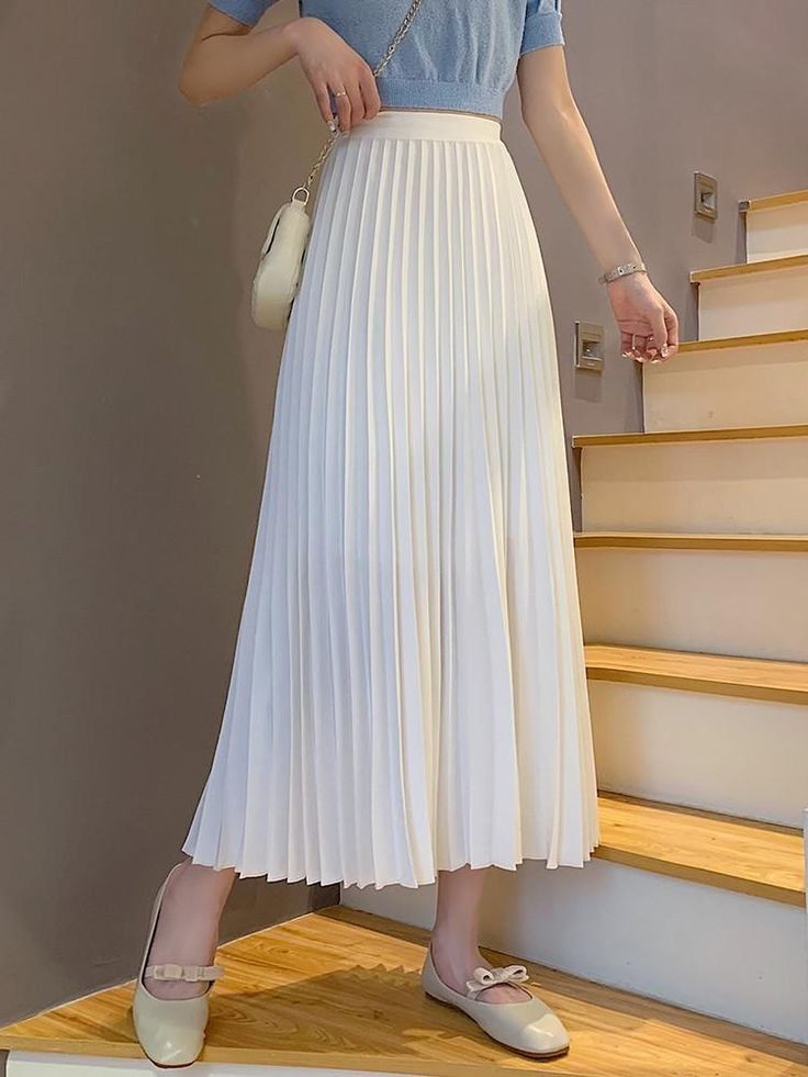 Rori Pleated Skirt Off White