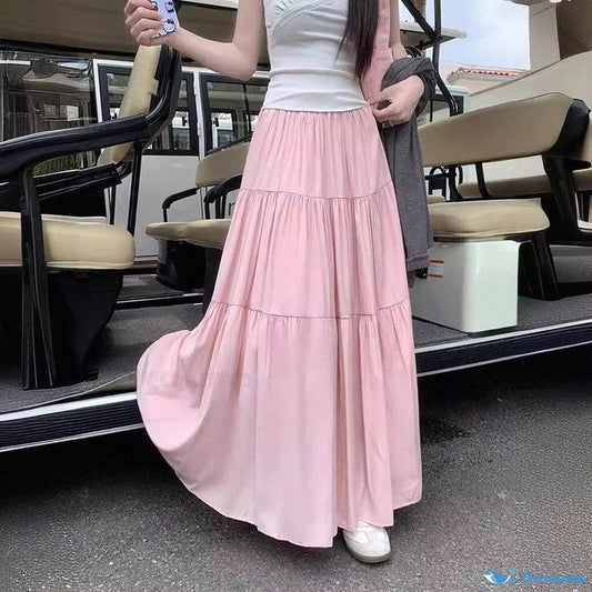 Pastel pink maxi skirt